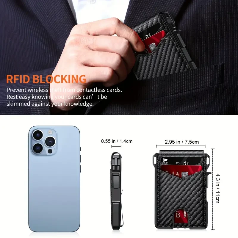 Slim Mens Wallet with RFID Protection - Stylish Bifold with Money Clip - Perfect Gift for Him