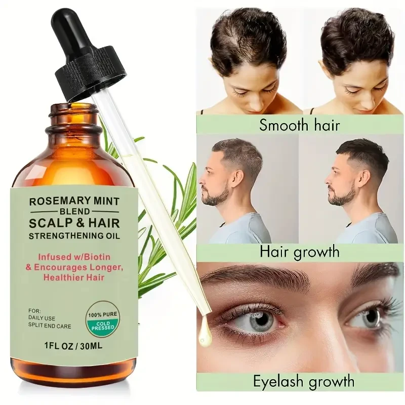 Rosemary Hair Growth Oil, Scalp And Hair Strengthening Oil For Hair Growth, Repair Dry, Damaged Hair, Restore Healthy Hair, Increase Shine, Contains Botanical Extracts, Hair Care Oil For All Hair Types.