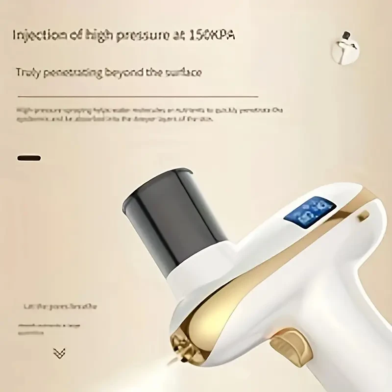 USB Rechargeable Nano High-Pressure Facial Hydration Spray Device with Blue & Red LED Skin Care, 1000mAh Lithium Polymer Battery, ≤36V Handheld Portable Skin Moisturizer and Tester