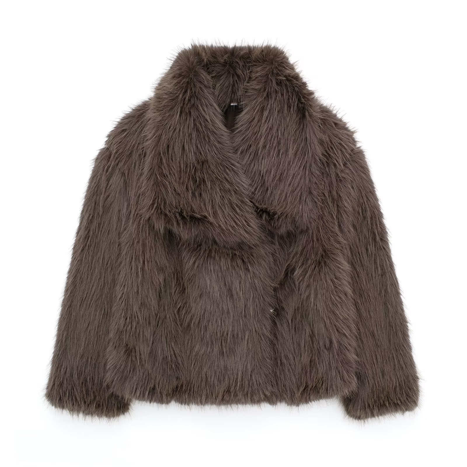 Winter Plush Thicken Lapel Coat - Women’s Casual Long Sleeve Outerwear