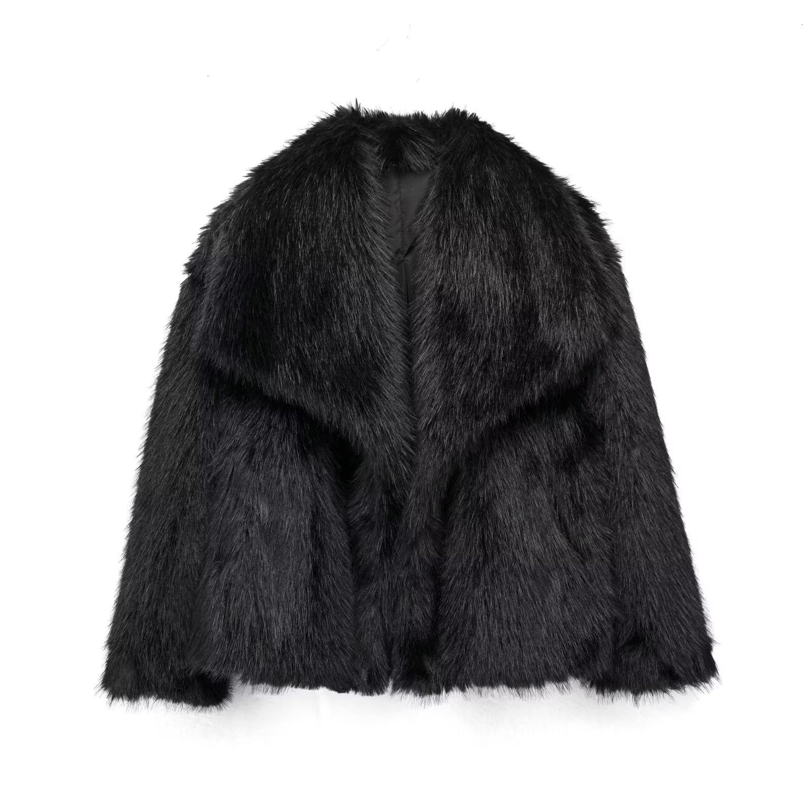 Winter Plush Thicken Lapel Coat - Women’s Casual Long Sleeve Outerwear