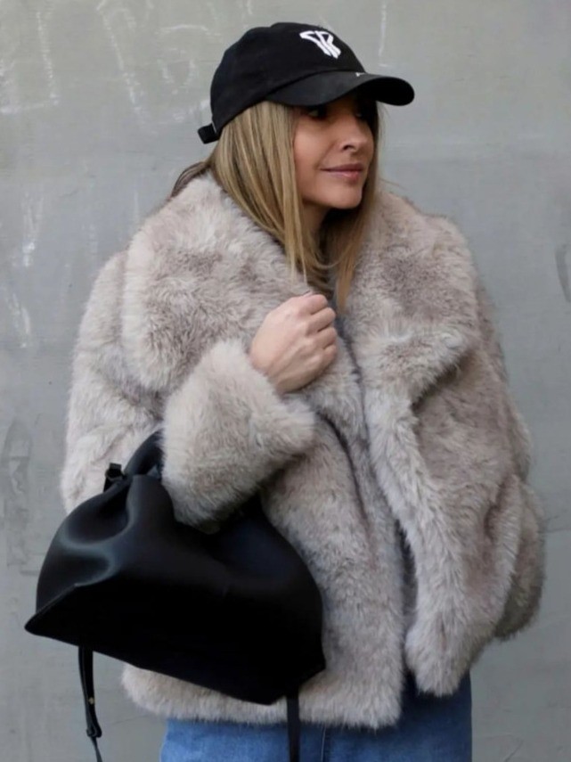 Winter Plush Thicken Lapel Coat - Women’s Casual Long Sleeve Outerwear