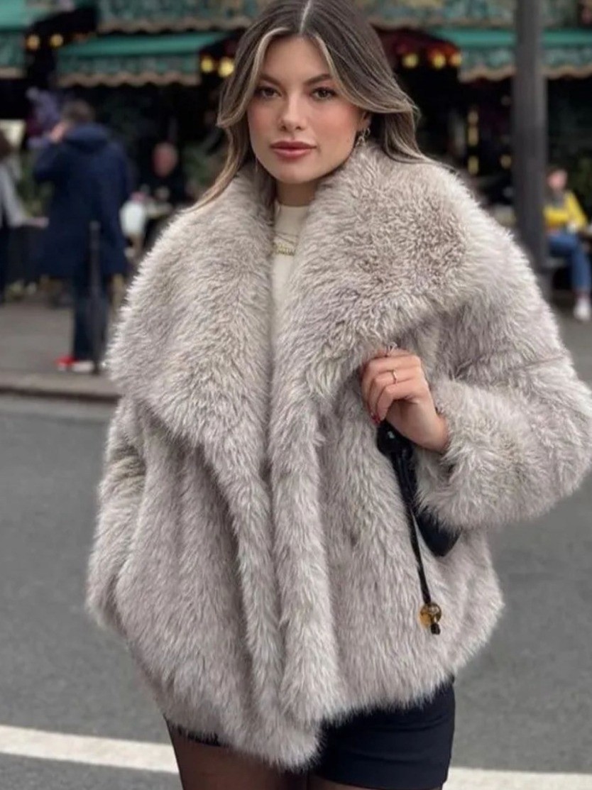 Winter Plush Thicken Lapel Coat - Women’s Casual Long Sleeve Outerwear