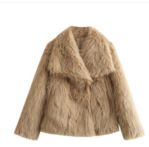 Winter Plush Thicken Lapel Coat - Women’s Casual Long Sleeve Outerwear