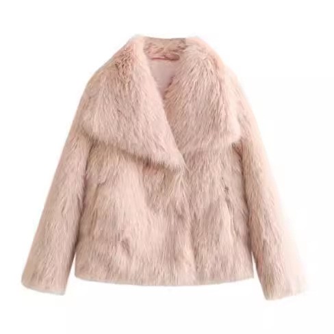 Winter Plush Thicken Lapel Coat - Women’s Casual Long Sleeve Outerwear