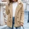 Women’s Loose Lapel Fluffy Coat – Button Jacket Cardigan for Winter