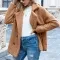 Women’s Loose Lapel Fluffy Coat – Button Jacket Cardigan for Winter