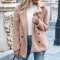 Women’s Loose Lapel Fluffy Coat – Button Jacket Cardigan for Winter
