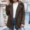 Women’s Loose Lapel Fluffy Coat – Button Jacket Cardigan for Winter
