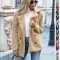 Women’s Loose Lapel Fluffy Coat – Button Jacket Cardigan for Winter