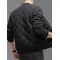 Men’s Rhombic-Sewing Cotton Coat – Thickened Winter Baseball Jacket with Casual Solid Color Design
