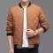 Men’s Rhombic-Sewing Cotton Coat – Thickened Winter Baseball Jacket with Casual Solid Color Design