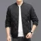 Men’s Rhombic-Sewing Cotton Coat – Thickened Winter Baseball Jacket with Casual Solid Color Design
