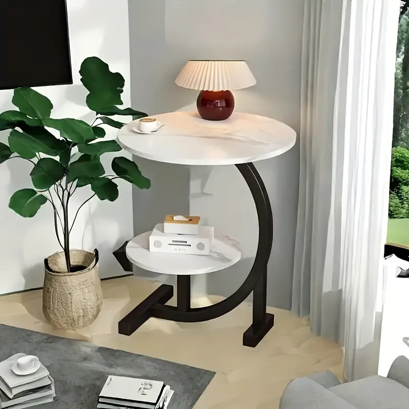 Modern Minimalist Waterproof Iron Coffee Table - Portable Sofa Side End Table for Outdoor Leisure