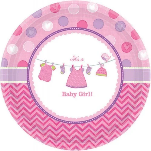 Plate - Shower With Love Girl (8 units) - Pack of 8