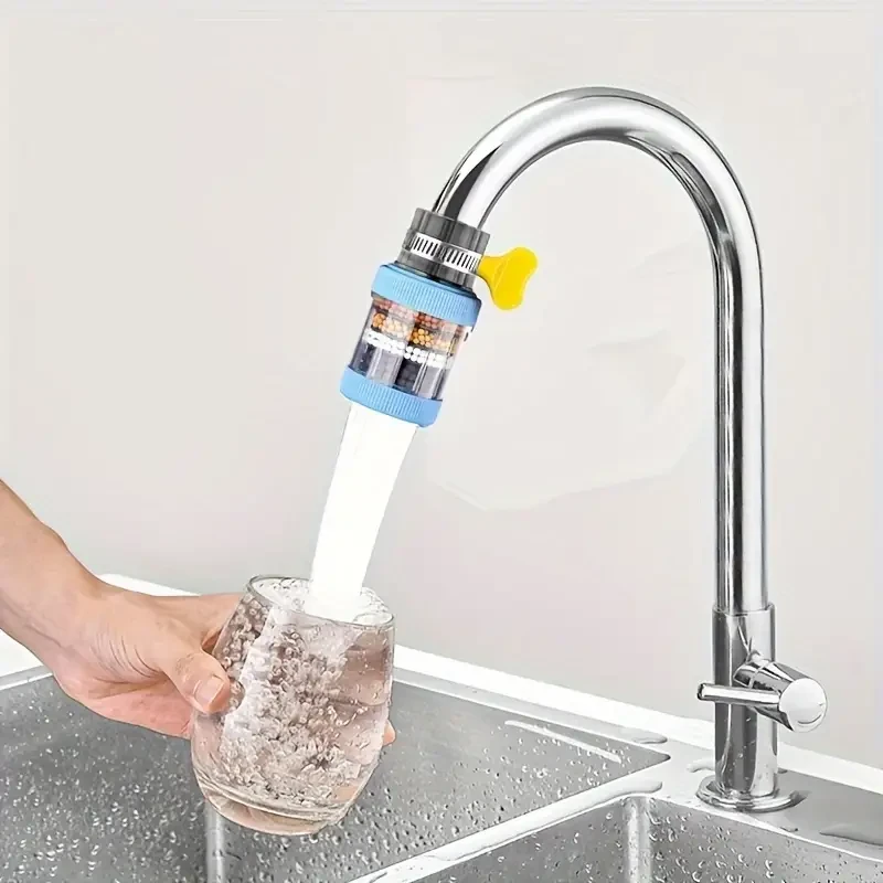 Musurjoy 1pc Kitchen Tap Water Filter, Activated Carbon Filter for Chlorine, Fluoride, Heavy Metals, Universal Fit for Home Kitchen Bathroom, No Power Required, Plastic Material, Ideal for Christmas Halloween Gift