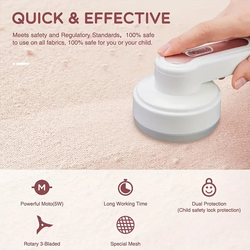 USB Rechargeable Electric Fabric Shaver – Portable Lint Remover for Clothes & Sweaters