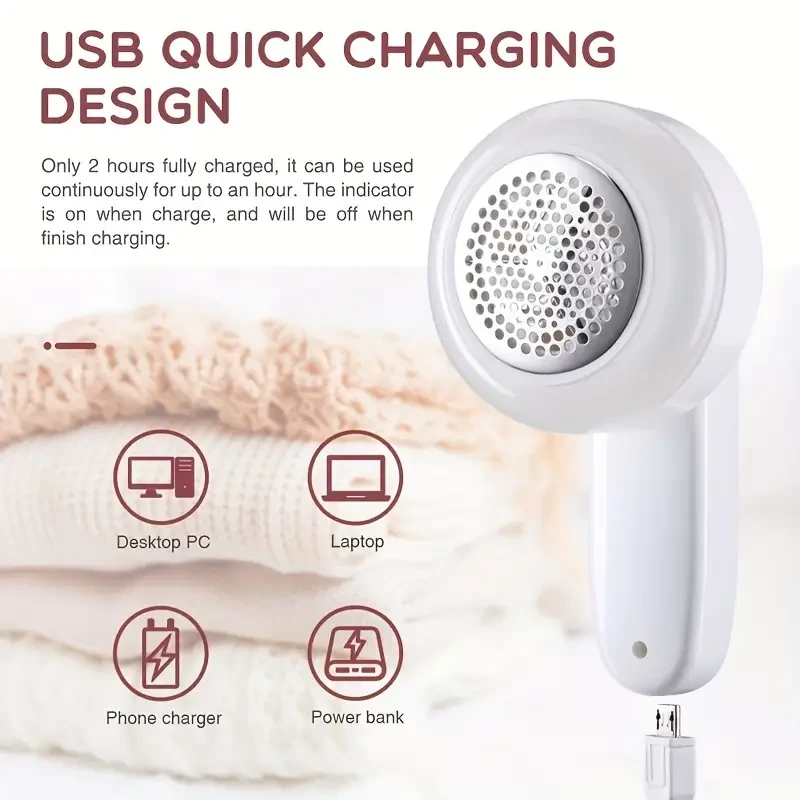 USB Rechargeable Electric Fabric Shaver – Portable Lint Remover for Clothes & Sweaters