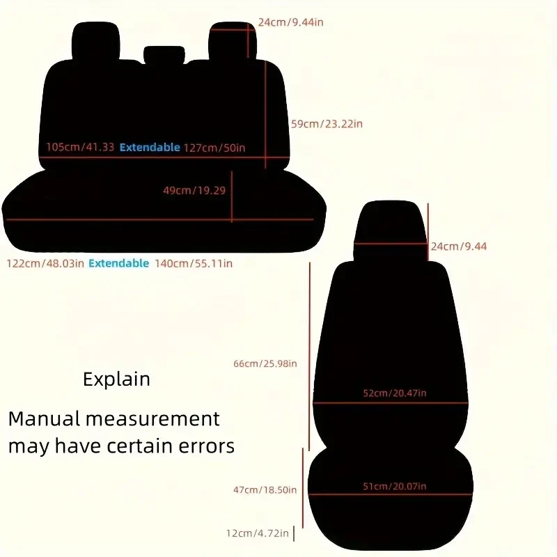 Universal Faux Leather Car Seat Cover Set – All-Season, Full Surround for 5-Seaters