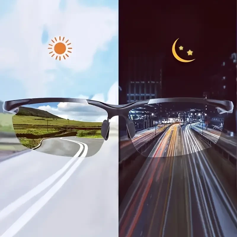 2PCS Pro Night Vision Driving Glasses - Enhance Visibility, Anti-Glare, Semi Rimless Design, UV400 Protection, Comfortable Eyewear For Safe Nighttime Driving And Motorsport Enthusiasts