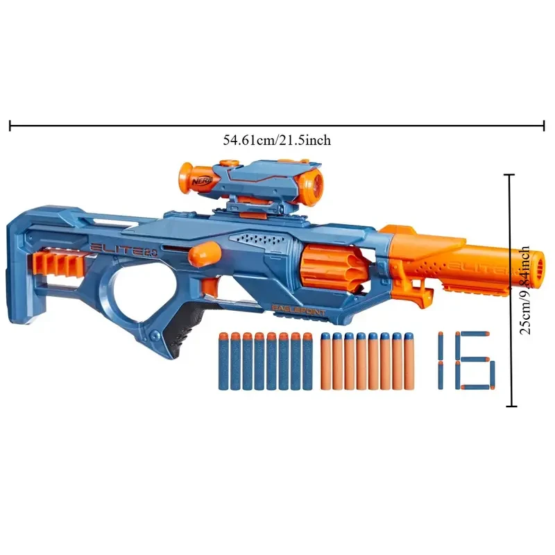 Eaglepoint RD-8 Blaster with Detachable Scope & Barrel - 16 Darts, Long Range Shooting, Ideal for Outdoor Fun & Christmas Gifts