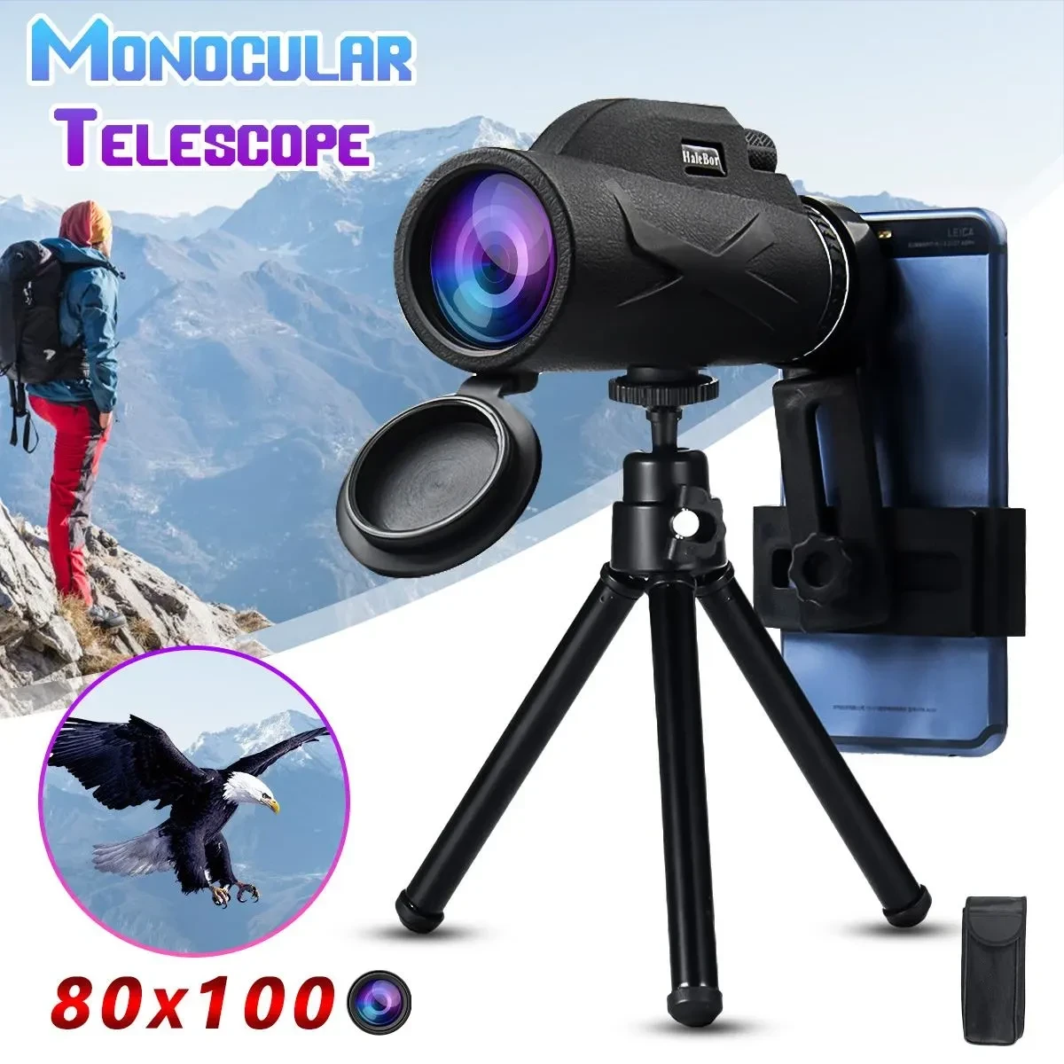 High-Definition Long-Distance Monocular Telescope - 10X Magnification, Portable for Bird Watching, Camping, Hunting & Travel - Perfect Gift for Thanksgiving, Halloween, Christmas