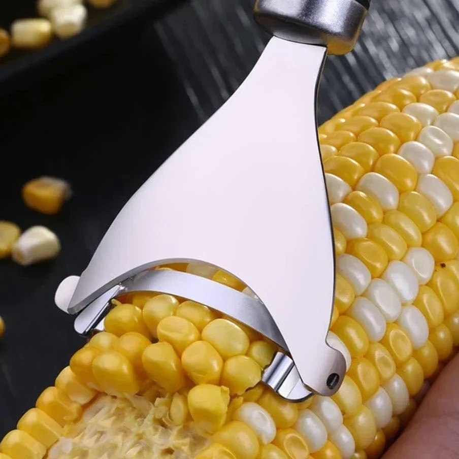 Stainless Steel Serrated Corn Peeler – Efficient Corn Shaver, Thresher & Multi-Functional Kitchen Gadget