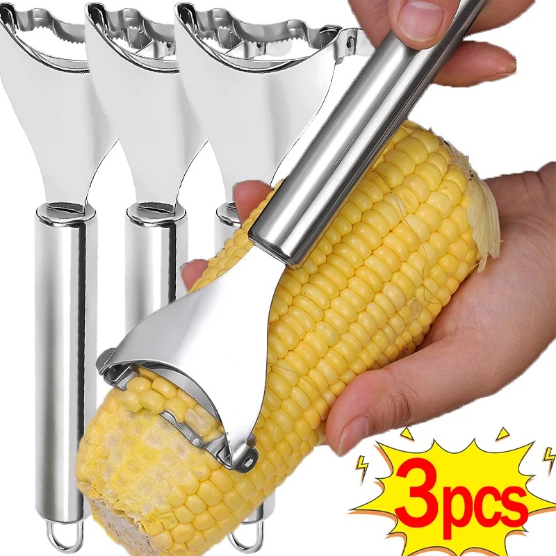 Stainless Steel Serrated Corn Peeler – Efficient Corn Shaver, Thresher & Multi-Functional Kitchen Gadget