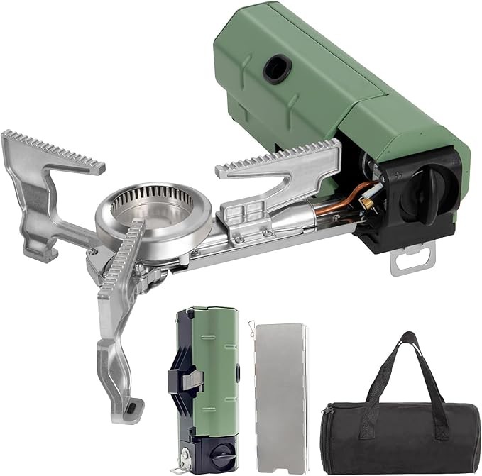 Orifesio Foldable 2600W Camping Stove – Portable Butane Stove with Windshield & Storage Bag for Camping, Hiking & Travel
