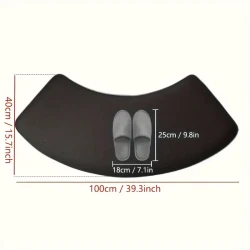 Non-Slip Bath Mat, Thickened Polyester Shower Door Rug, Half-Circle Entryway Foot Mat, Hand-Washable, Low Pile, Machine-Made, 660g/㎡, 1.2cm Thick, Kitchen & Bathroom Decor