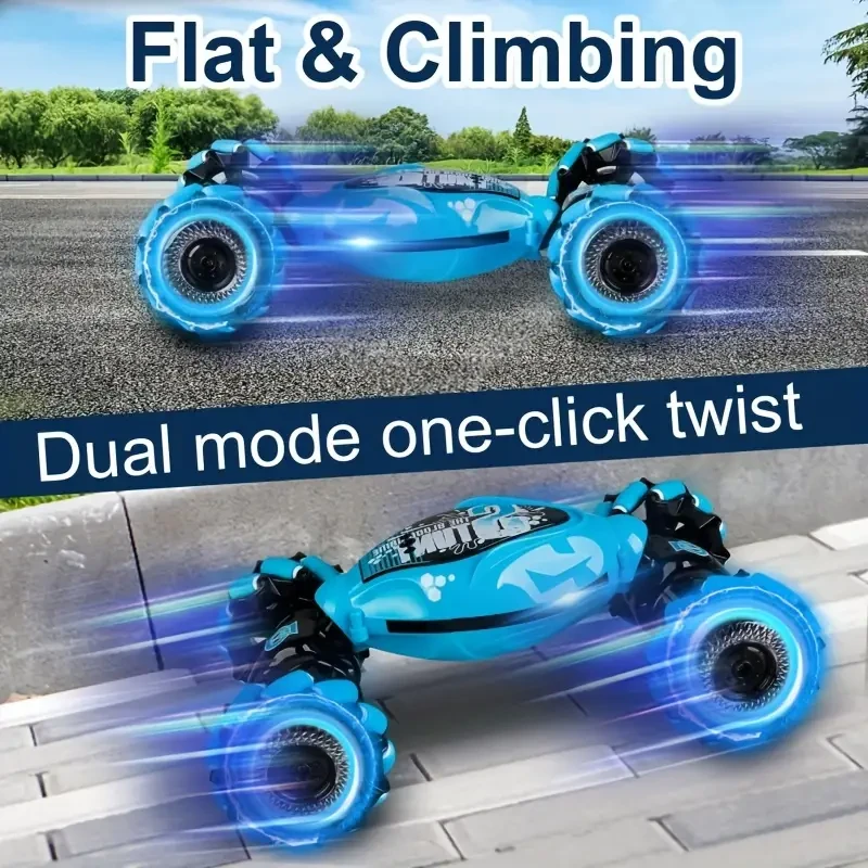 LED-Lit Gesture-Controlled Stunt RC Car – Transforming, Climbing, & Rechargeable