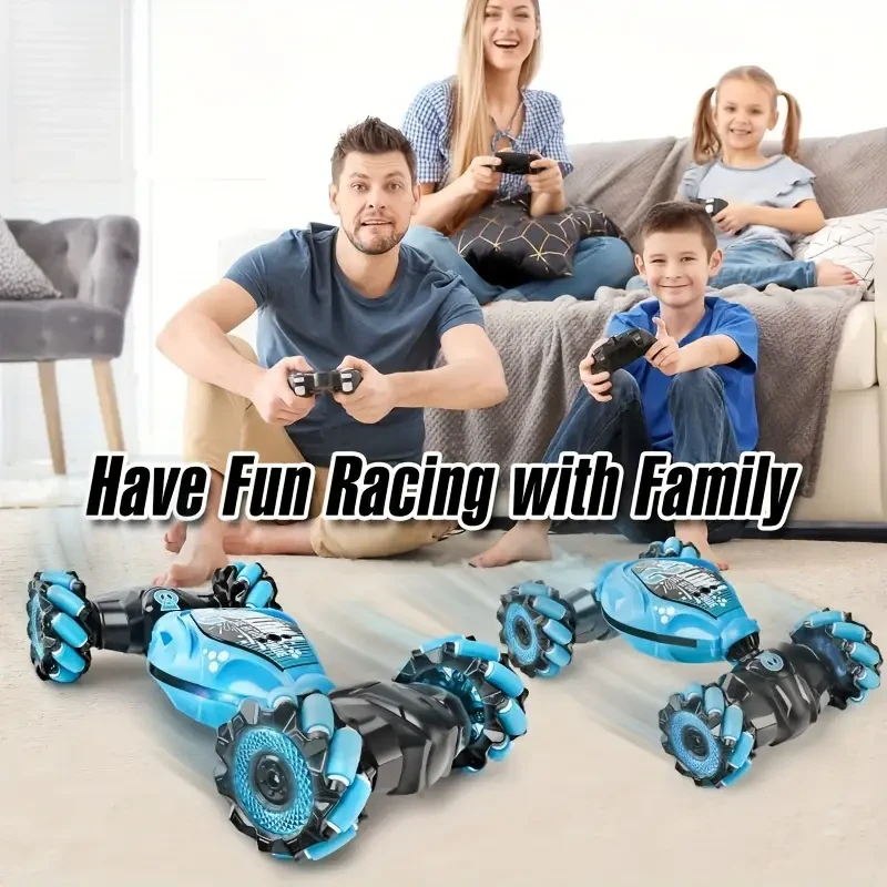 LED-Lit Gesture-Controlled Stunt RC Car – Transforming, Climbing, & Rechargeable