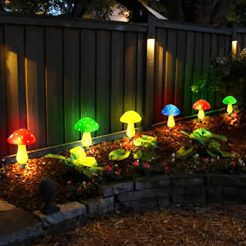 8pcs Solar Mushroom Lights – Outdoor Garden Pathway Decor, 8 Modes, IP65 Waterproof