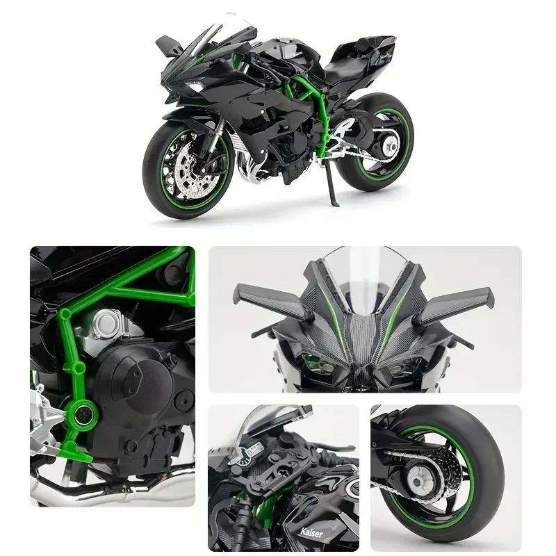 1:12 Alloy Motorcycle Toy Model – Black Motorcycle with Sound & Light Effects
