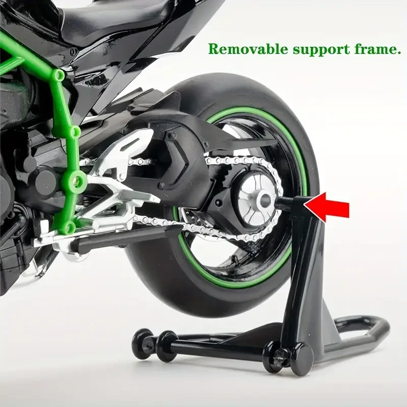 1:12 Alloy Motorcycle Toy Model – Black Motorcycle with Sound & Light Effects