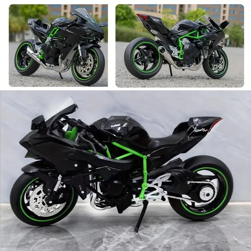 1:12 Alloy Motorcycle Toy Model – Black Motorcycle with Sound & Light Effects