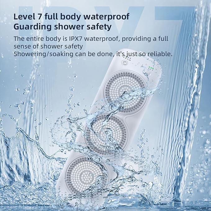Electric Body Brush Back Scrubber – Wall-Mounted Rechargeable Body Shower Brush with Soft Bristles