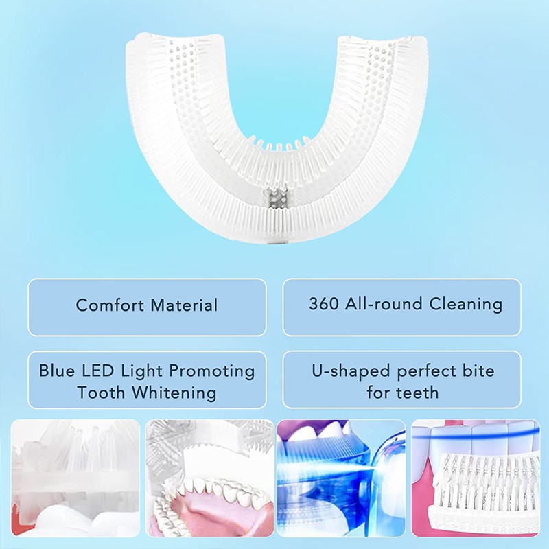 U-Shaped Ultrasonic Children’s Electric Toothbrush – 360° Whitening Silicone Automatic Toothbrush