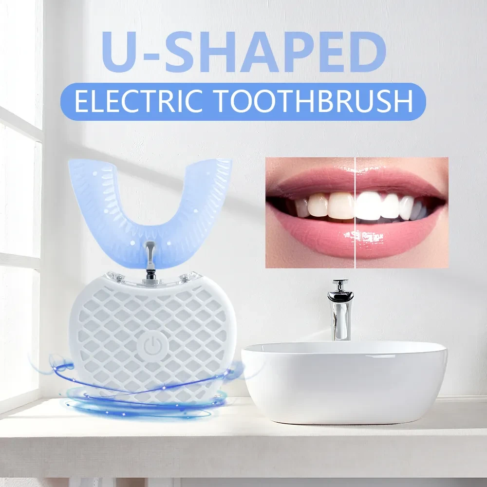 U-Shaped Ultrasonic Children’s Electric Toothbrush – 360° Whitening Silicone Automatic Toothbrush
