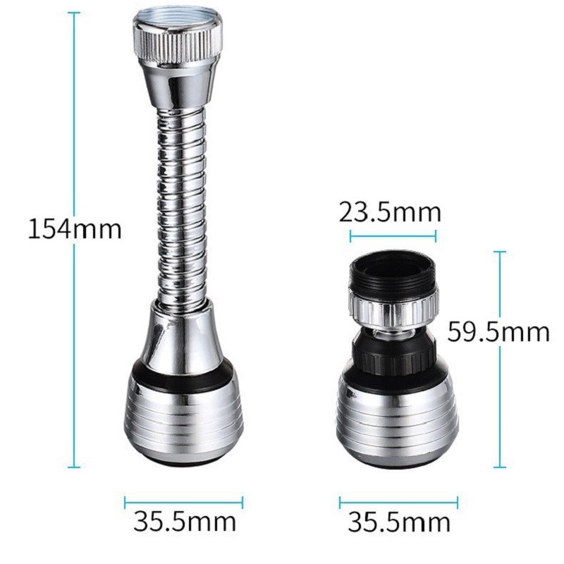 360° Adjustable Kitchen Faucet Extender – Dual Mode Water-Saving Pressurized Filter Sprayer
