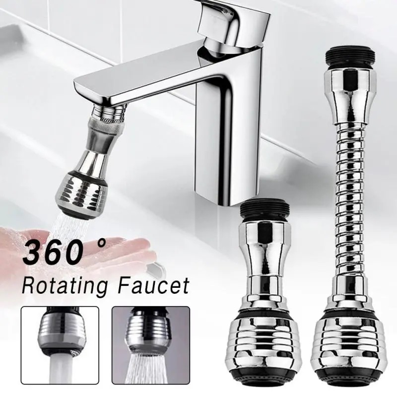 360° Adjustable Kitchen Faucet Extender – Dual Mode Water-Saving Pressurized Filter Sprayer