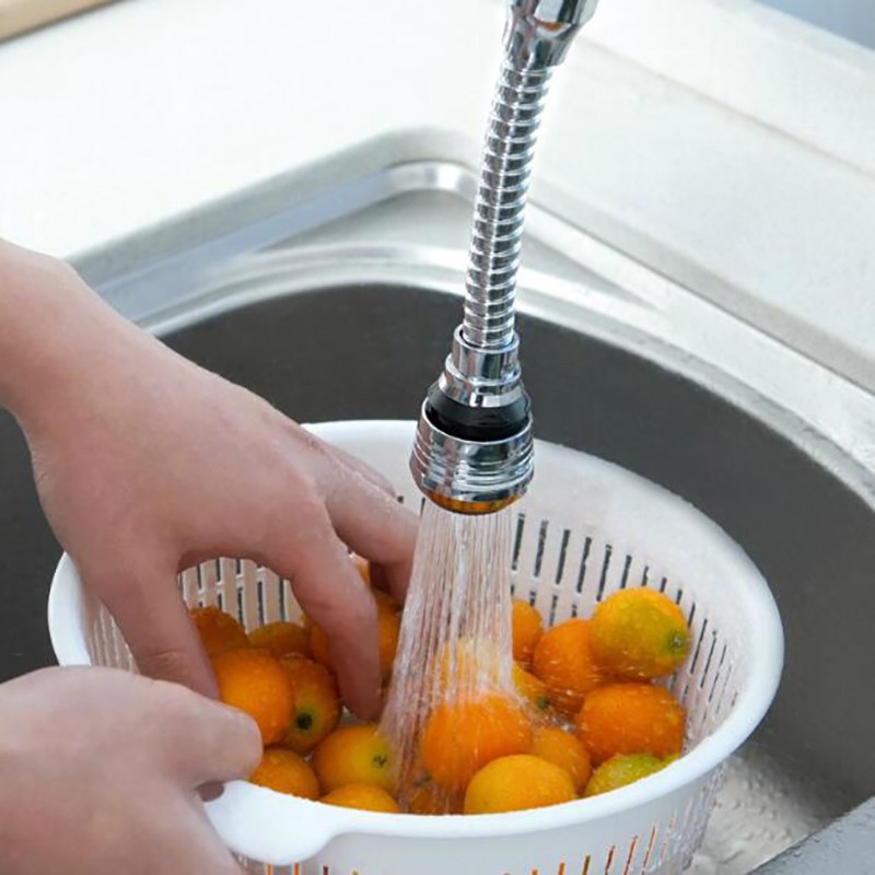 360° Adjustable Kitchen Faucet Extender – Dual Mode Water-Saving Pressurized Filter Sprayer