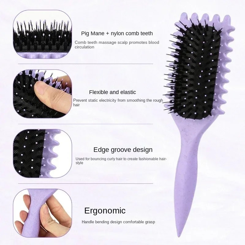 Women's Hollow Curly Hair Comb – Multi-Functional Anti-Static Scalp Massage
