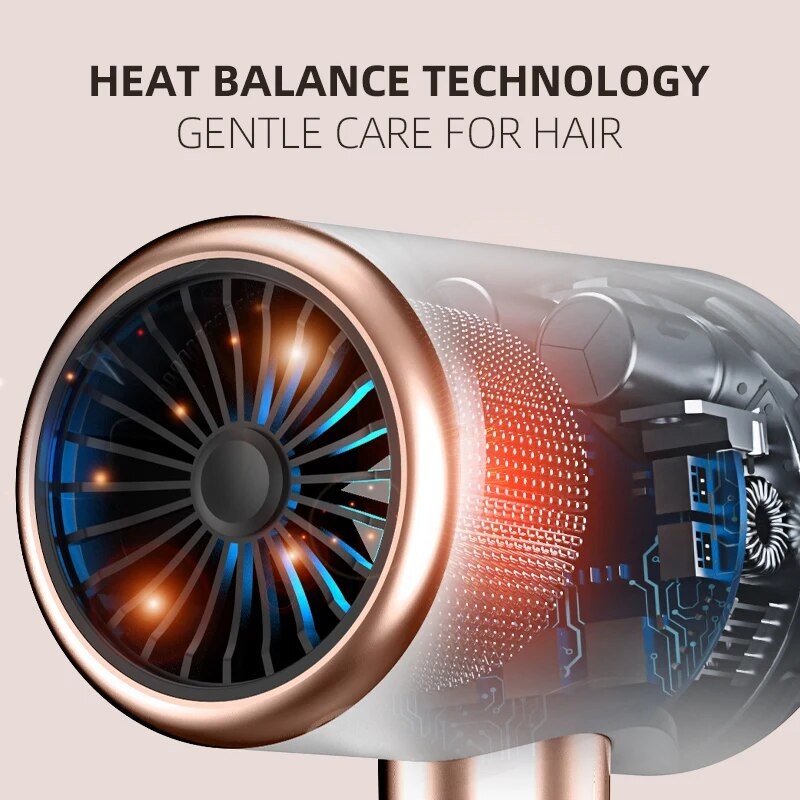 High-Speed Electric Hair Dryer – Low Noise, Constant Temperature, Quick-Drying