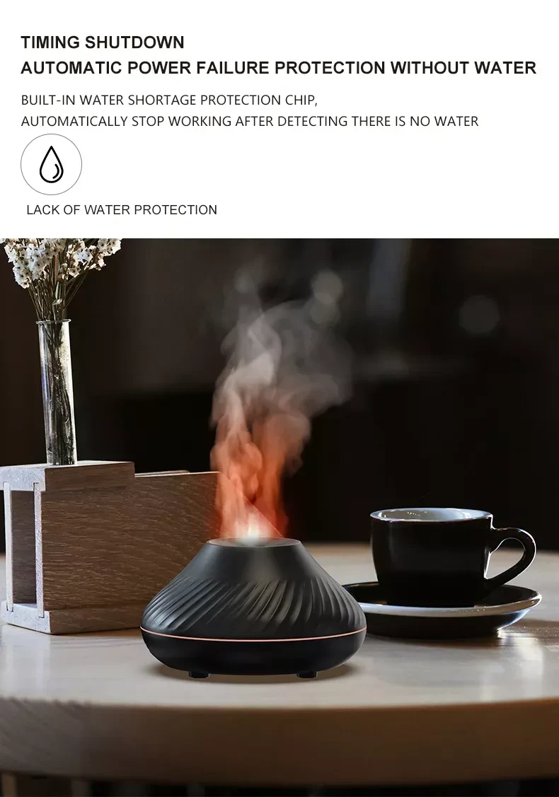 RGB Flame Aroma Diffuser 130Ml 3d