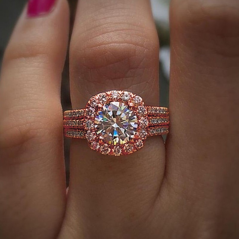 Huitan Women's Trendy Ring – Brilliant Cubic Zirconia Luxury Engagement & Wedding Jewelry