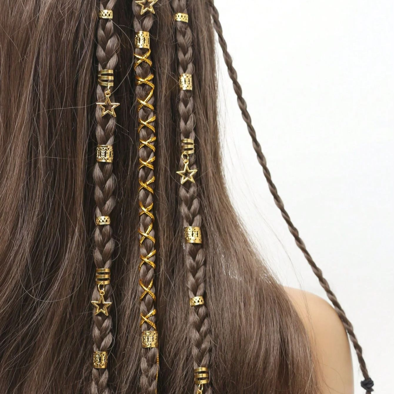 36pcs Star Hair Rings – Beads, Braiding Clips, Dreadlock Cuffs & Metal Hair Accessories