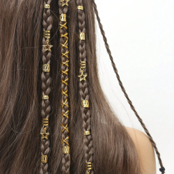 36pcs Star Hair Rings – Beads, Braiding Clips, Dreadlock Cuffs & Metal Hair Accessories