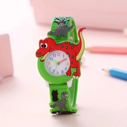 Kids 3D Dinosaur Quartz Watch – Cartoon Silicone Student Watch