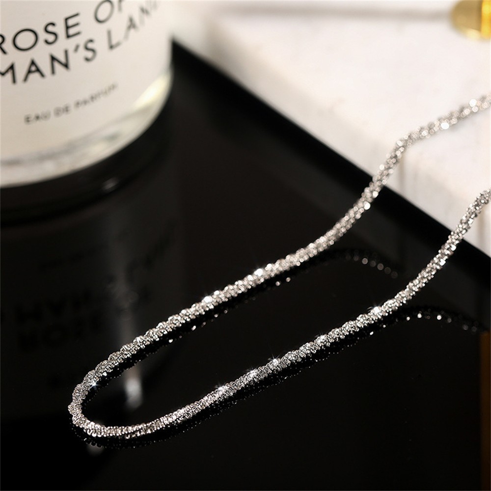 2PCS Sparkling Silver Anklet Set – Elegant Copper Ankle Bracelets for Women